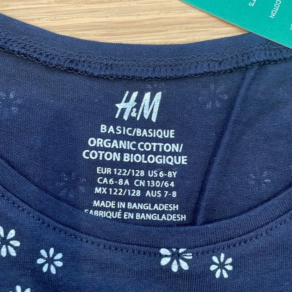 H&M conscious organic cotton girl sundress NWT blue and white